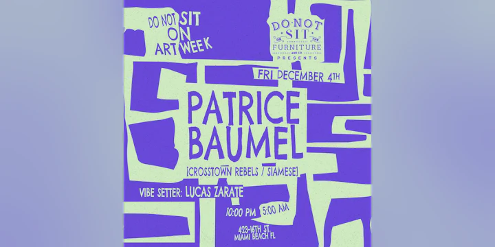 Do Not Sit on Art Week : Patrice Baumel