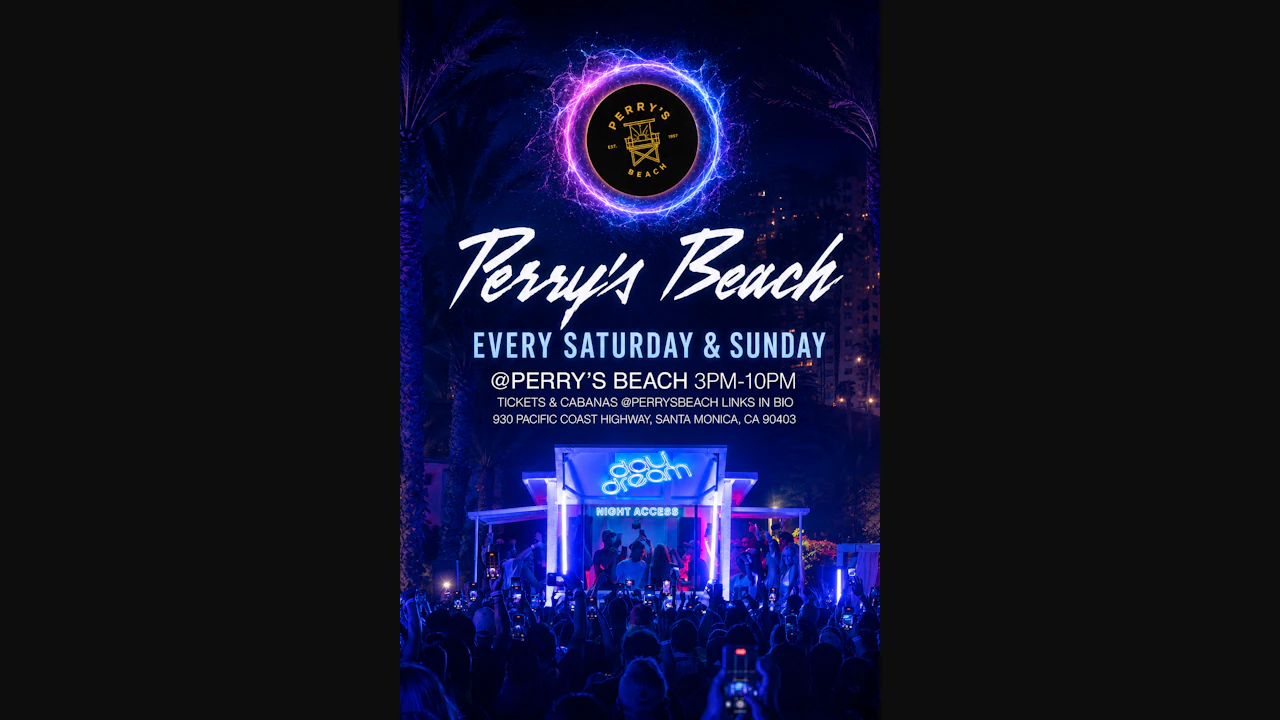 Perry’s Beach Club • Santa Monica Beach Sun, Oct 18th