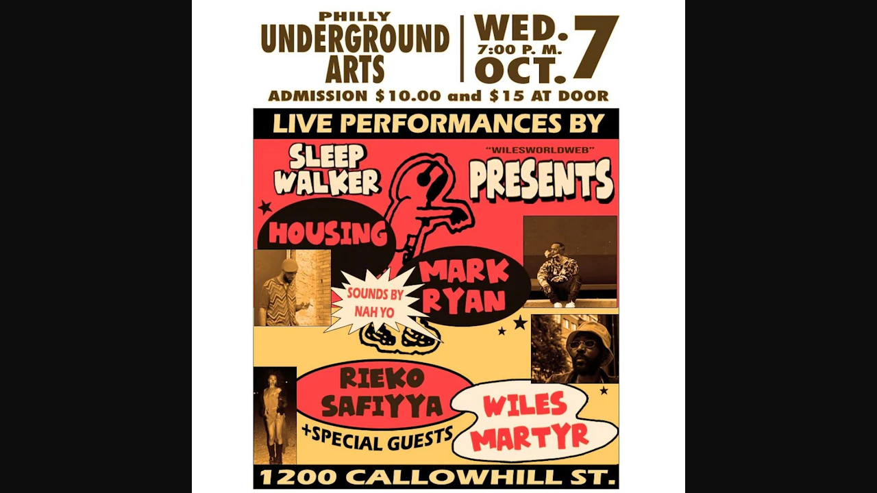 Wiles Martyr w/ Mark Ryan + Rieko Saffiya + Housing
