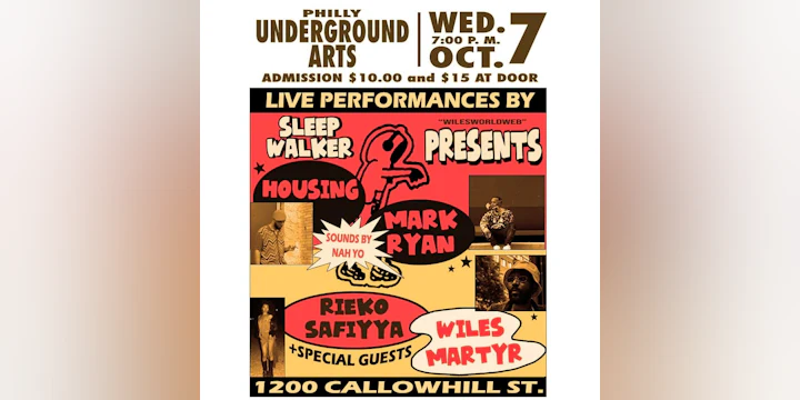 Wiles Martyr w/ Mark Ryan + Rieko Saffiya + Housing