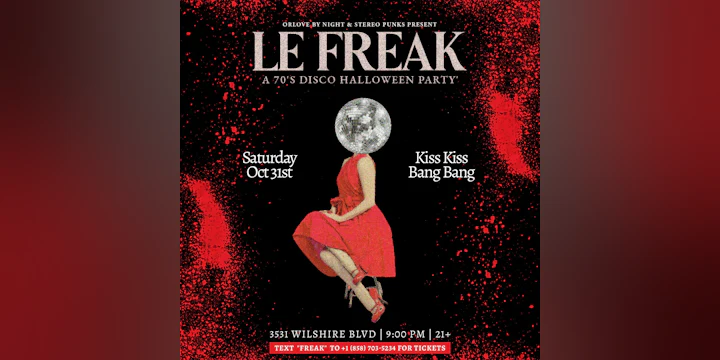 Le Freak: A 70's Disco Halloween Party