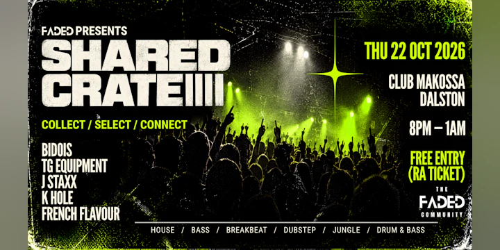 Shared Crate: House, Bass, Dubstep, Jungle & DnB - Free Entry