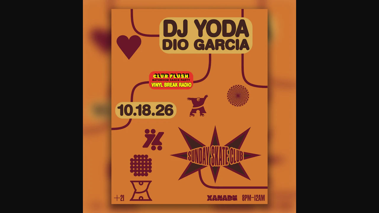 Sunday Skate Club: Back to the 90s edition feat. DJ Yoda (Live AV Set), Dio Garcia | Club Flush: Vinyl Break Radio (skate)