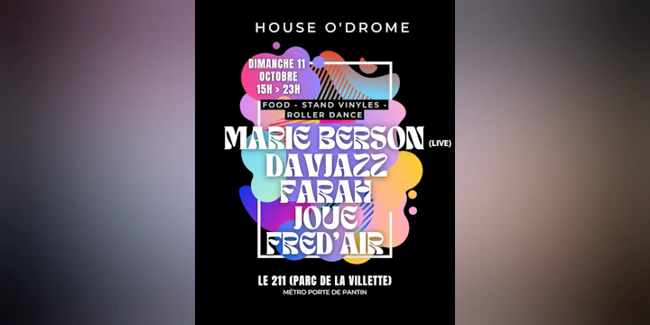 House O'drome Invite Marie Berson, Davjazz, Farah Joue...