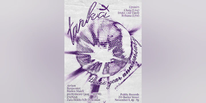 Tarka 3-Year Anniversary: ZAINAB, Bianca Maieli, Chaia, Zara Dekho b2b Dynoman, Rohana, + more