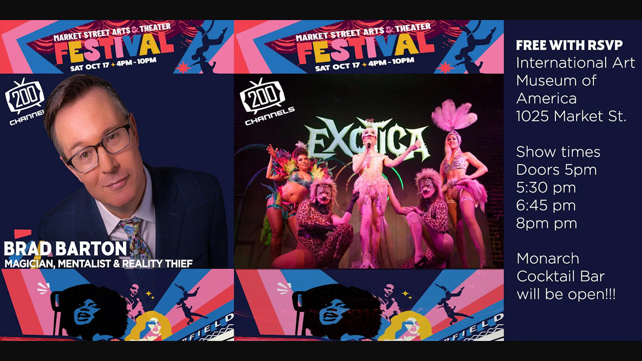 Brad Barton ( Magician) 200 Channels Vaudeville (Exotica) Market St. Fest,