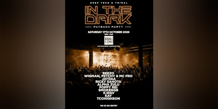InThe Dark Payback Party - Deep/Tech/Tribal House - Free B4 12am