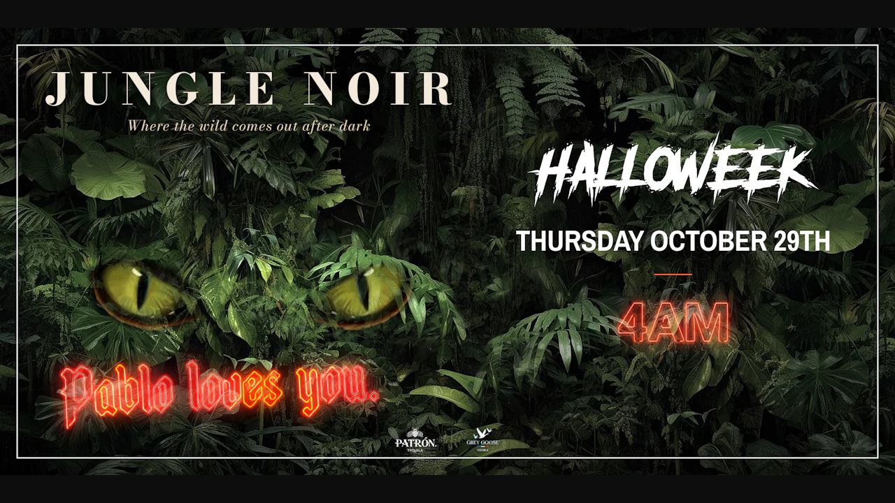Jungle Noir - Halloween Thursday October 29th at ESCOBAR