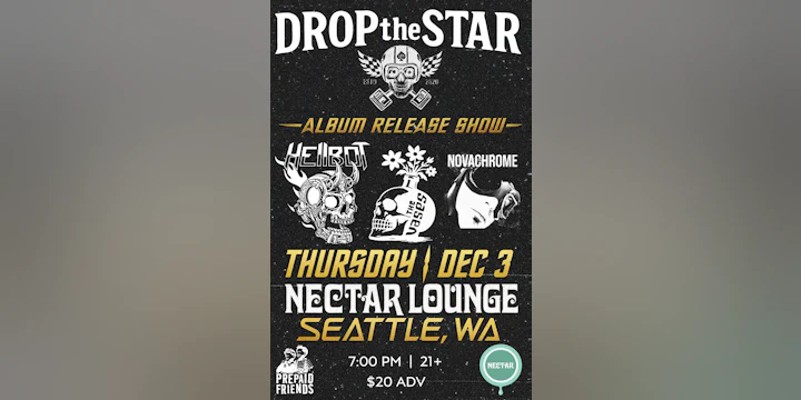 DROP the STAR *Album Release Show* with NOVACHROME, The Vases, Hellbot