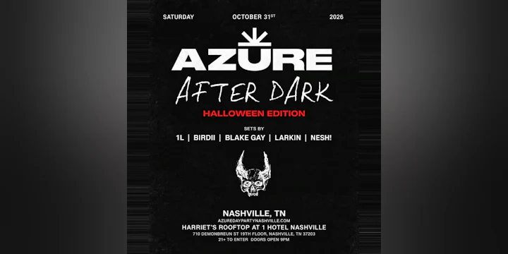 AZURE Presents: Halloween at Harriet's Rooftop 1 Hotel Nashville