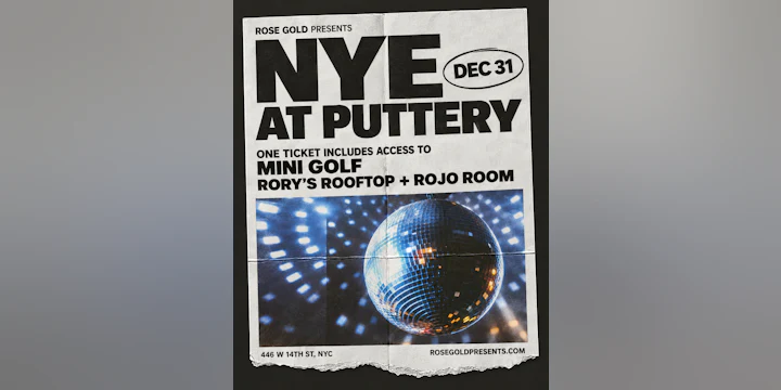 Puttery New Year's Eve 2027: Access Rory's Rooftop & Rojo Room