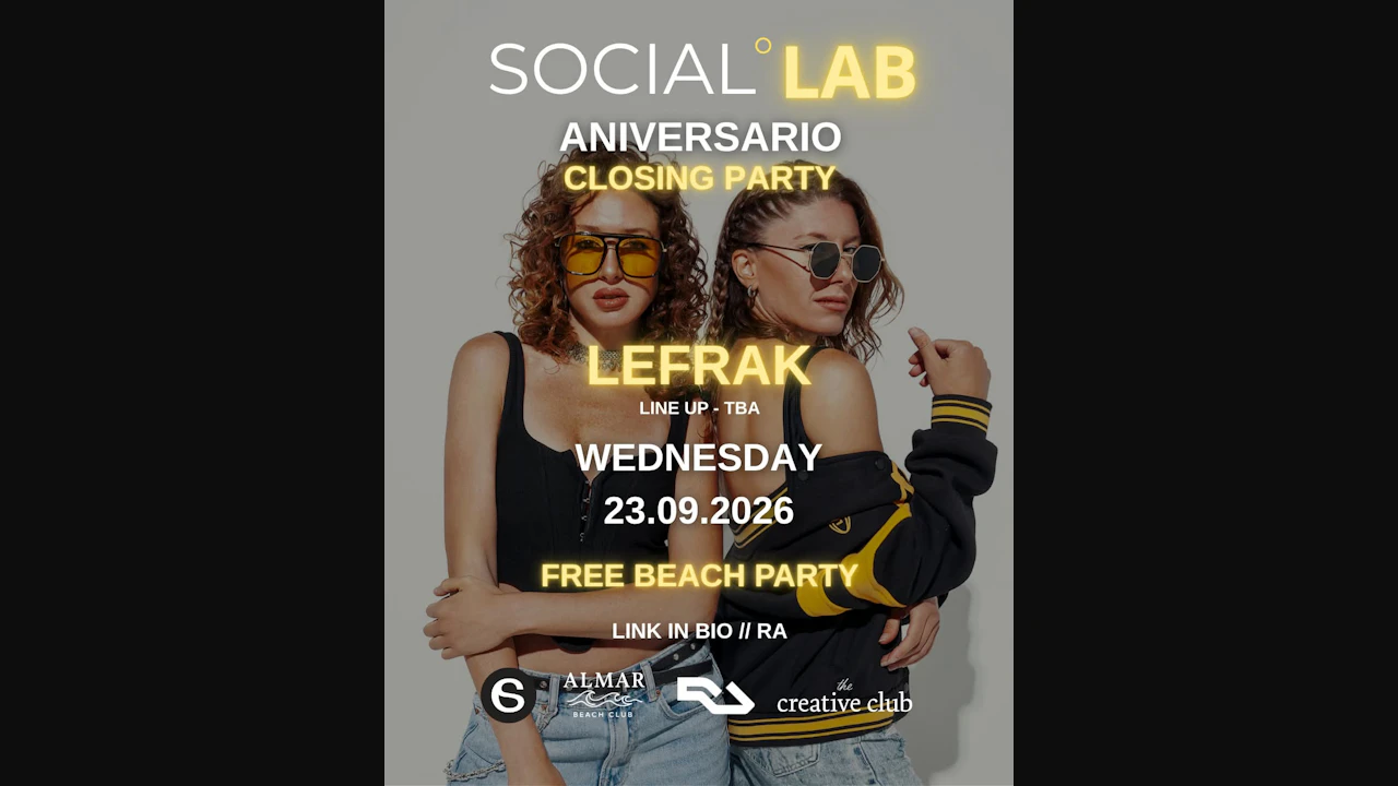Free Beach Party Open Air - Aniversario Closing Party -Social Lab Summer Edition