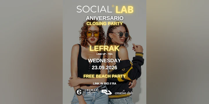 Free Beach Party Open Air - Aniversario Closing Party -Social Lab Summer Edition
