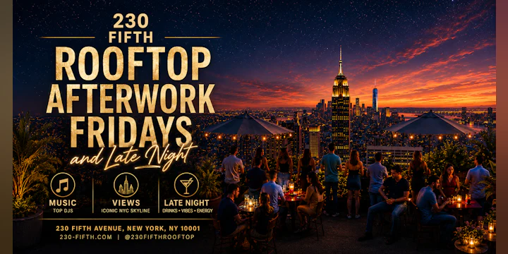 Rooftop AFTERWORK FRIDAYS and LATE NIGHT