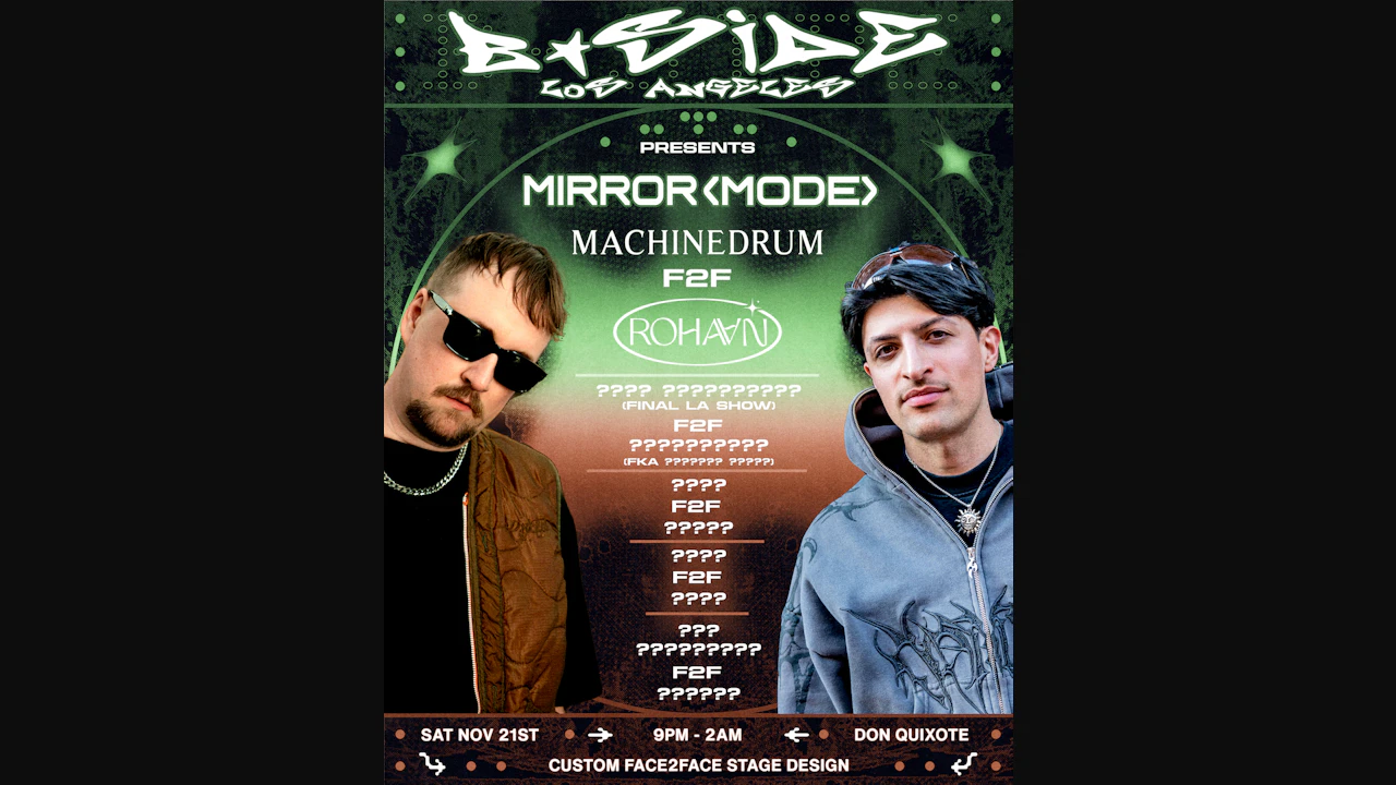 B-Side Los Angeles presents: Mirror Mode - Machinedrum Face to Face Rohaan