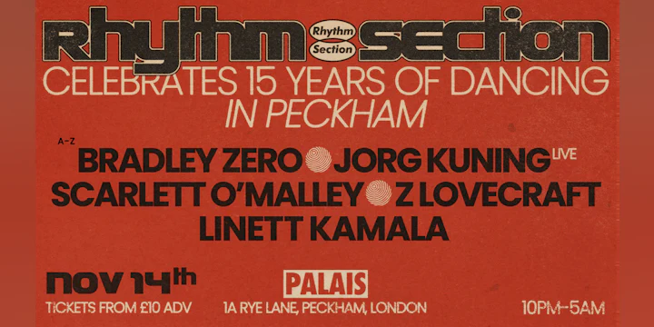 15 Years of Rhythm Section: Bradley Zero, Jorg Kunning (Live), Scarlett O'Malley + more