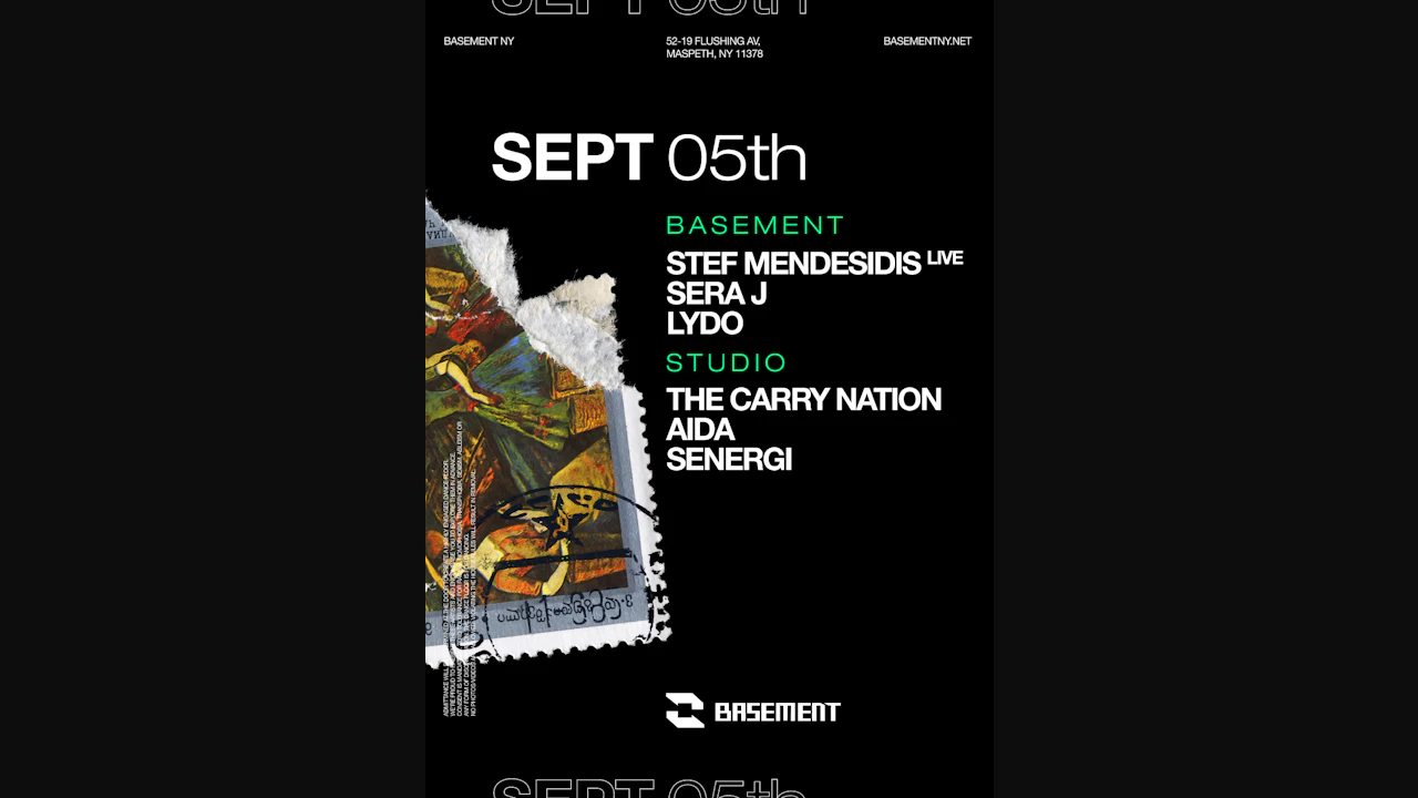 Stef Mendesidis live / Sera J / LYDO / The Carry Nation / AIDA / SENERGI