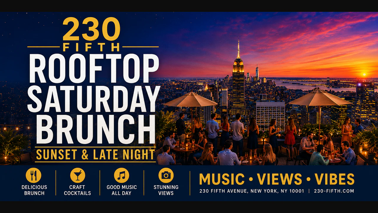 Saturday Brunch Sunset And Late Night Party @ 230 Fifth Rooftop
