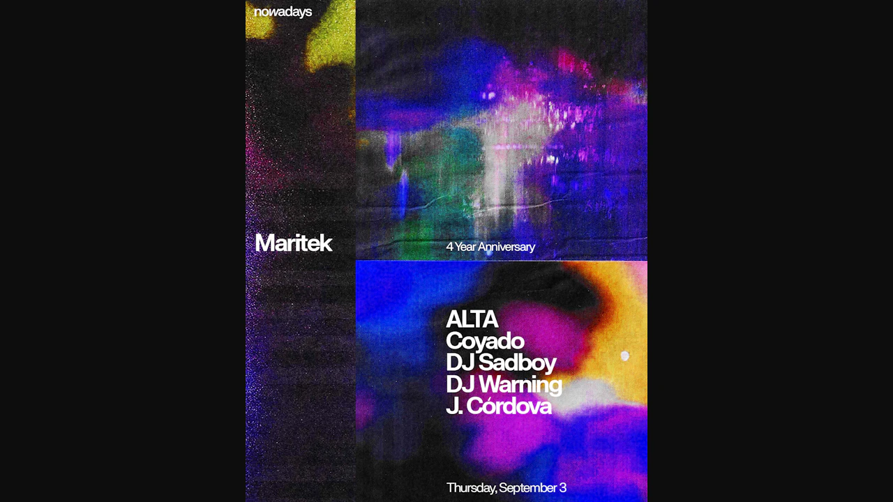 Maritek: 4 Year Anniversary with ALTA, Coyado, DJ Sadboy, Dj Warning, J. Córdova