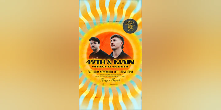 49th & Main + SPECIAL GUESTS | Perry’s Beach Club • Santa Monica Beach Sat, Nov 14th