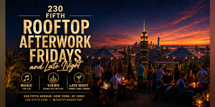 Rooftop AFTERWORK FRIDAYS and LATE NIGHT