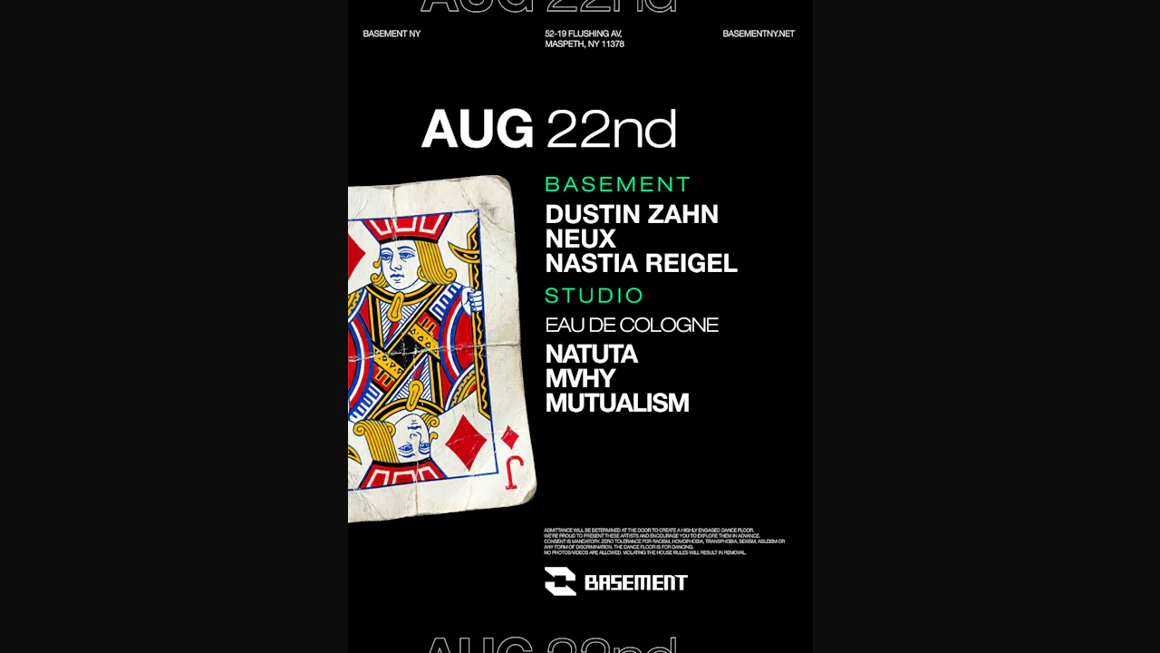 Dustin Zahn / NEUX / Nastia Reigel / Eau De Cologne: Natuta / MVHY / Mutualism