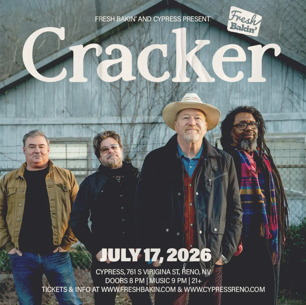 Cracker Live at Cypress - Reno -  PREMIUM EVENT