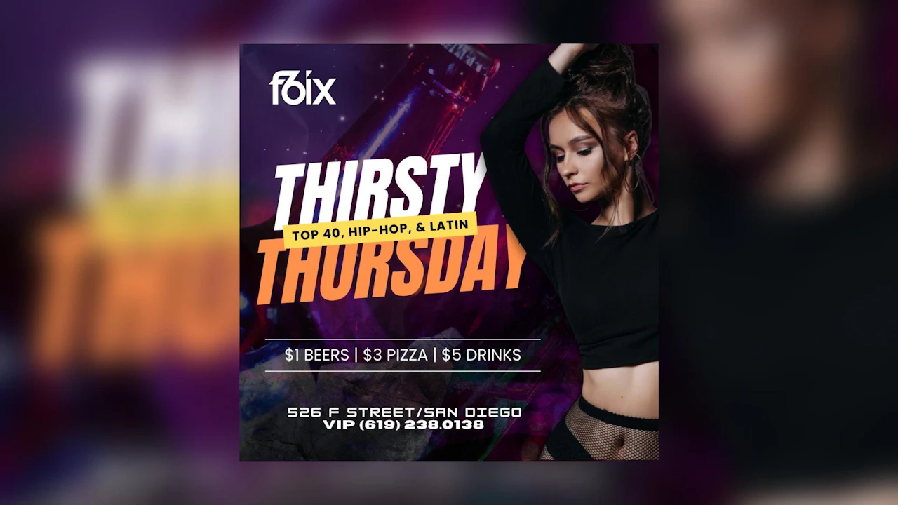 Thirsty Thursdays at F6ix | April 23rd Event