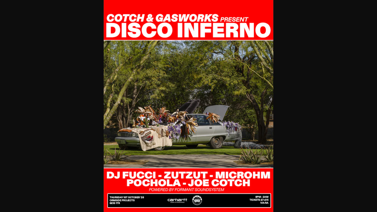 COTCH x Gasworks Gallery present: Disco Inferno with DJ Fucci, Zutzut, Microhm, Pochola