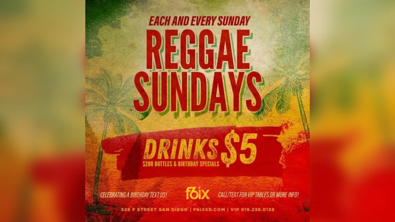 Reggae Sundays at F6ix | June 21st Event