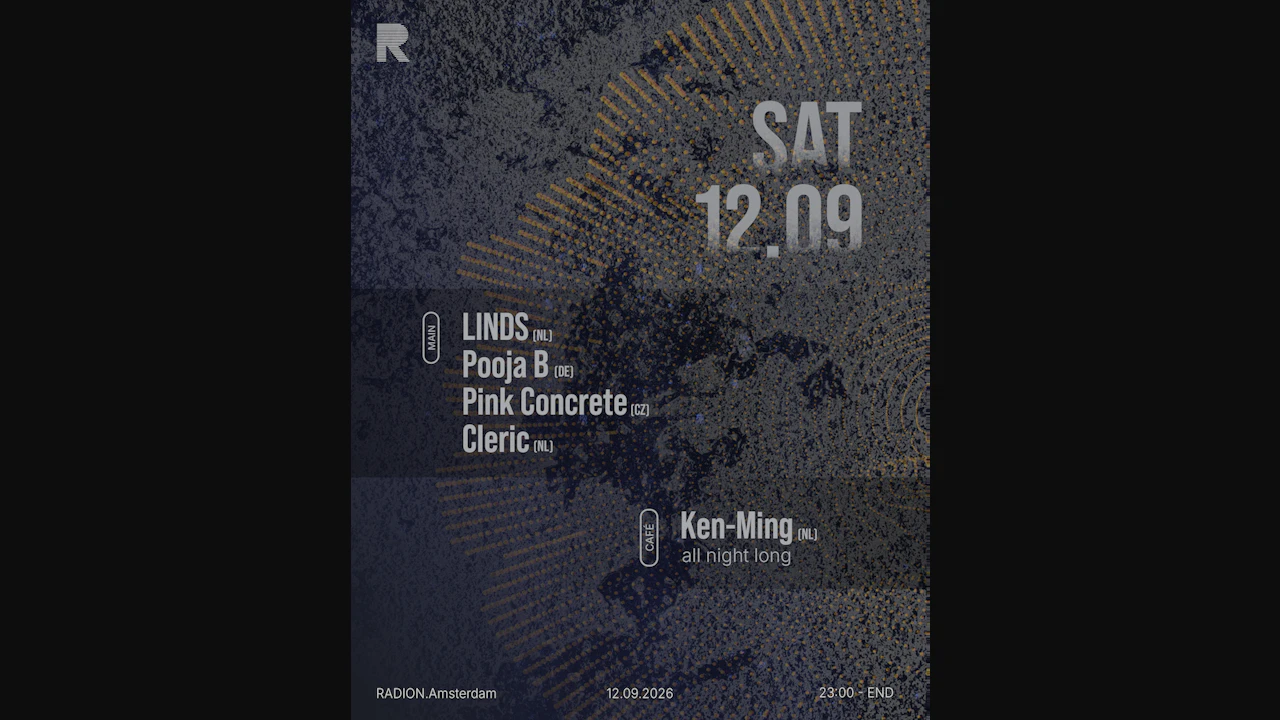 RADION with Pink Concrete, Cleric, Pooja B, LINDS, Ken-Ming