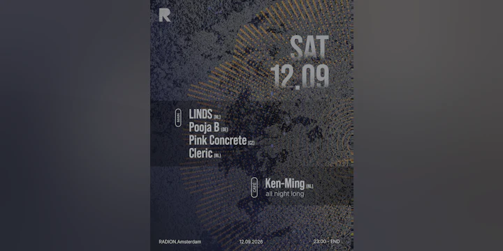 RADION with Pink Concrete, Cleric, Pooja B, LINDS, Ken-Ming