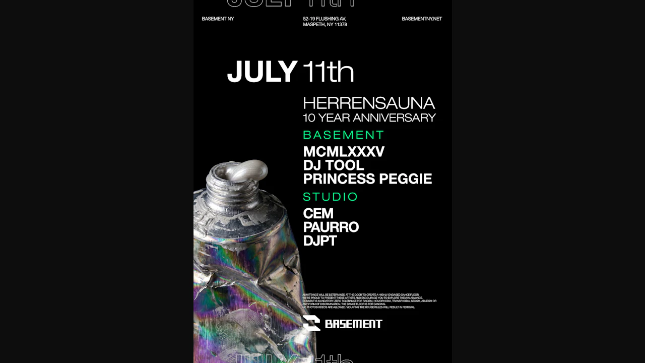 Herrensauna 10 Year Anniversary: Mcmlxxxv / DJ Tool / Princess Peggie / Cem / Paurro / Djpt