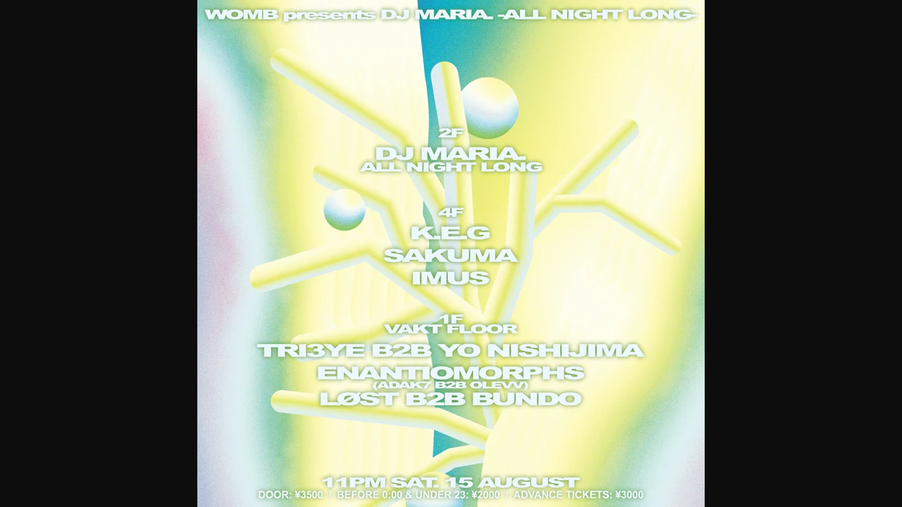 Womb Presents DJ Maria. -All Night Long-