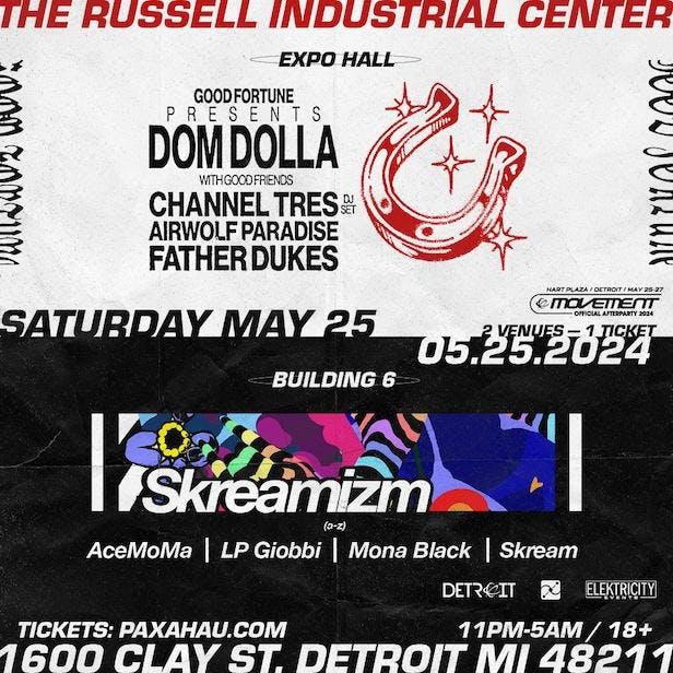 Official Movement Afterparty with Dom Dolla and Skream at Russell Industrial Center - Saturday, May 25 2024 | Discotech