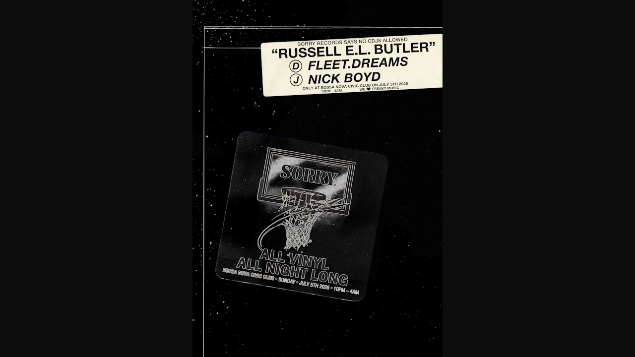 Sorry Records Vinyl Night with Russell E.L. Butler, fleet.dreams, Nick Boyd